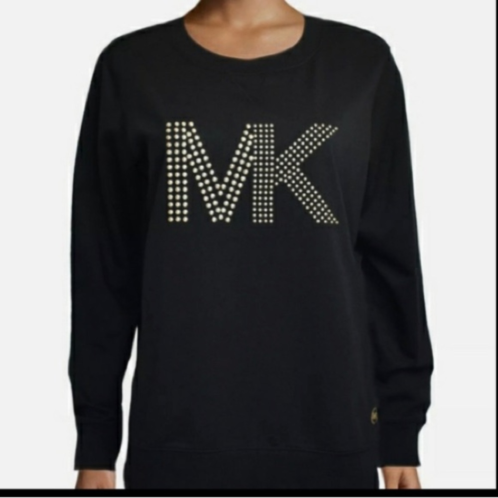 MK Micheal Kors gold studded crew neck sweatshirt, size Medium